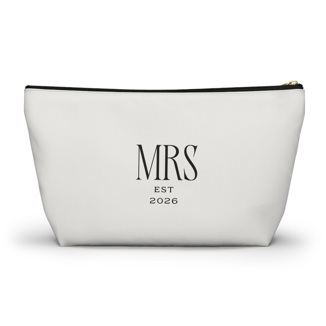 Pearl Union Bridal Cosmetic Pouch  —  Mrs Est. 2026 Travel Makeup & Accessory Bag