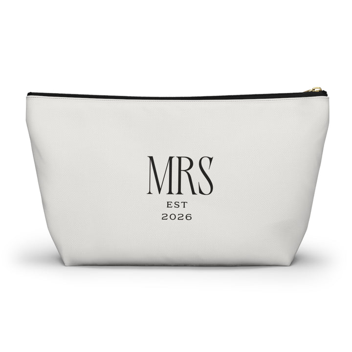 Pearl Union Bridal Cosmetic Pouch  —  Mrs Est. 2026 Travel Makeup & Accessory Bag