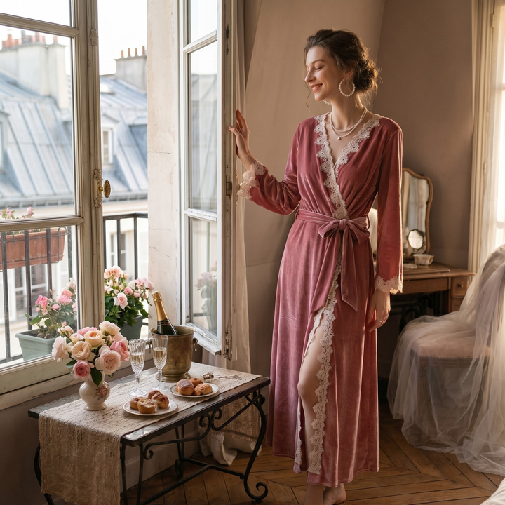 Rose Velvet Reverie Robe