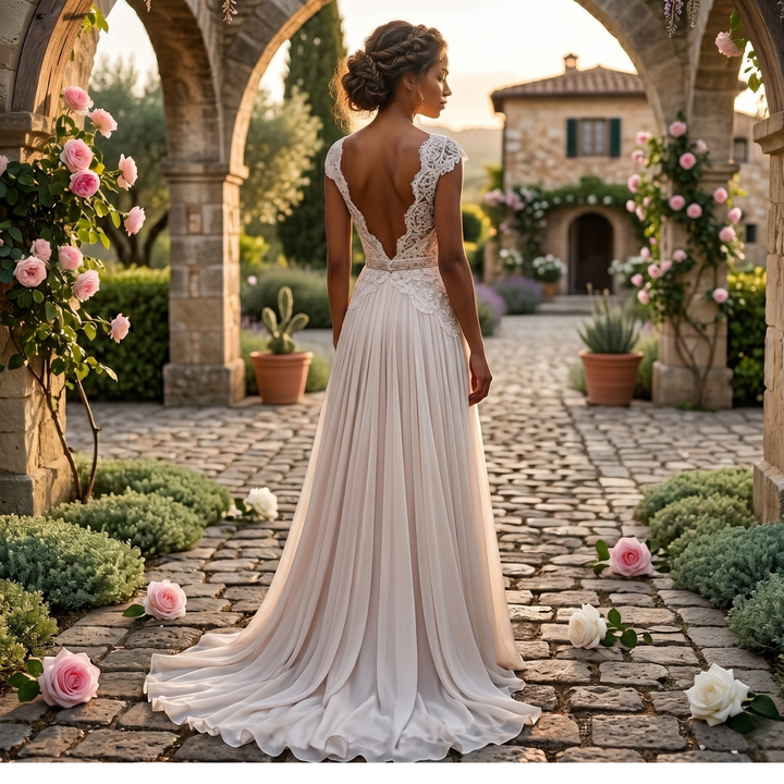 Pearl Union Jardin Étoile Ivory Lace Garden Bridal Gown