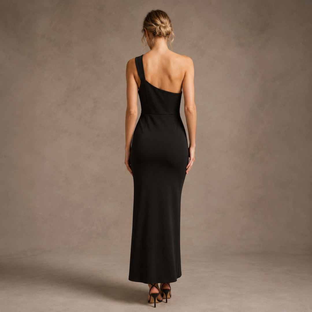 Midnight Union Silkline One-Shoulder Gown