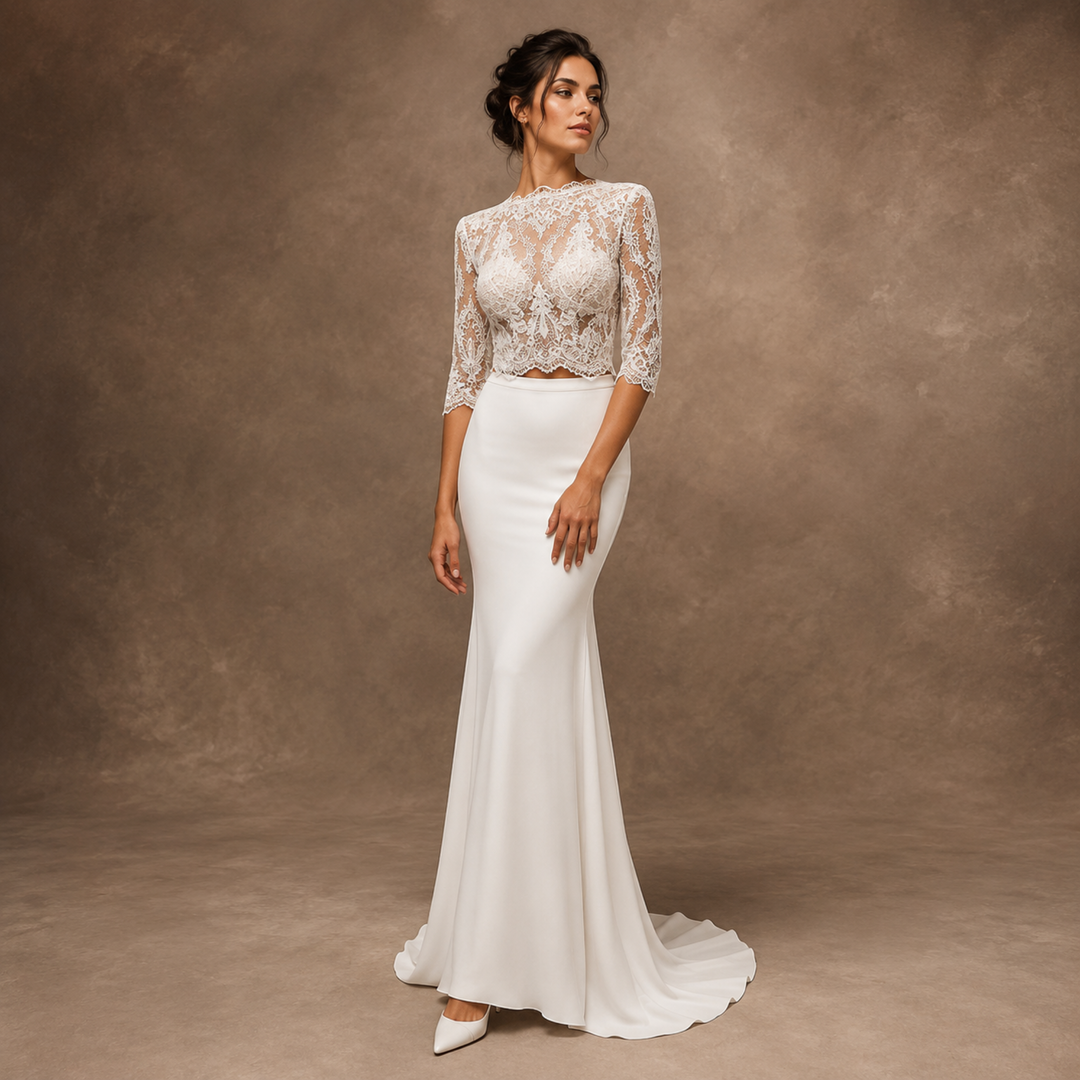 Pearl Union Verona Illusion Lace Mermaid Bridal Gown
