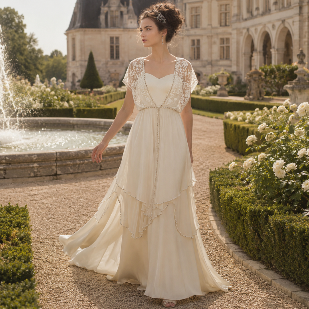 Willow Reverie Ivory Satin Garden Bridal Gown