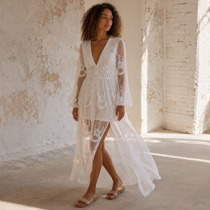 Pearl Union Coastal Mirage Embroidered Coastal Bridal Gown