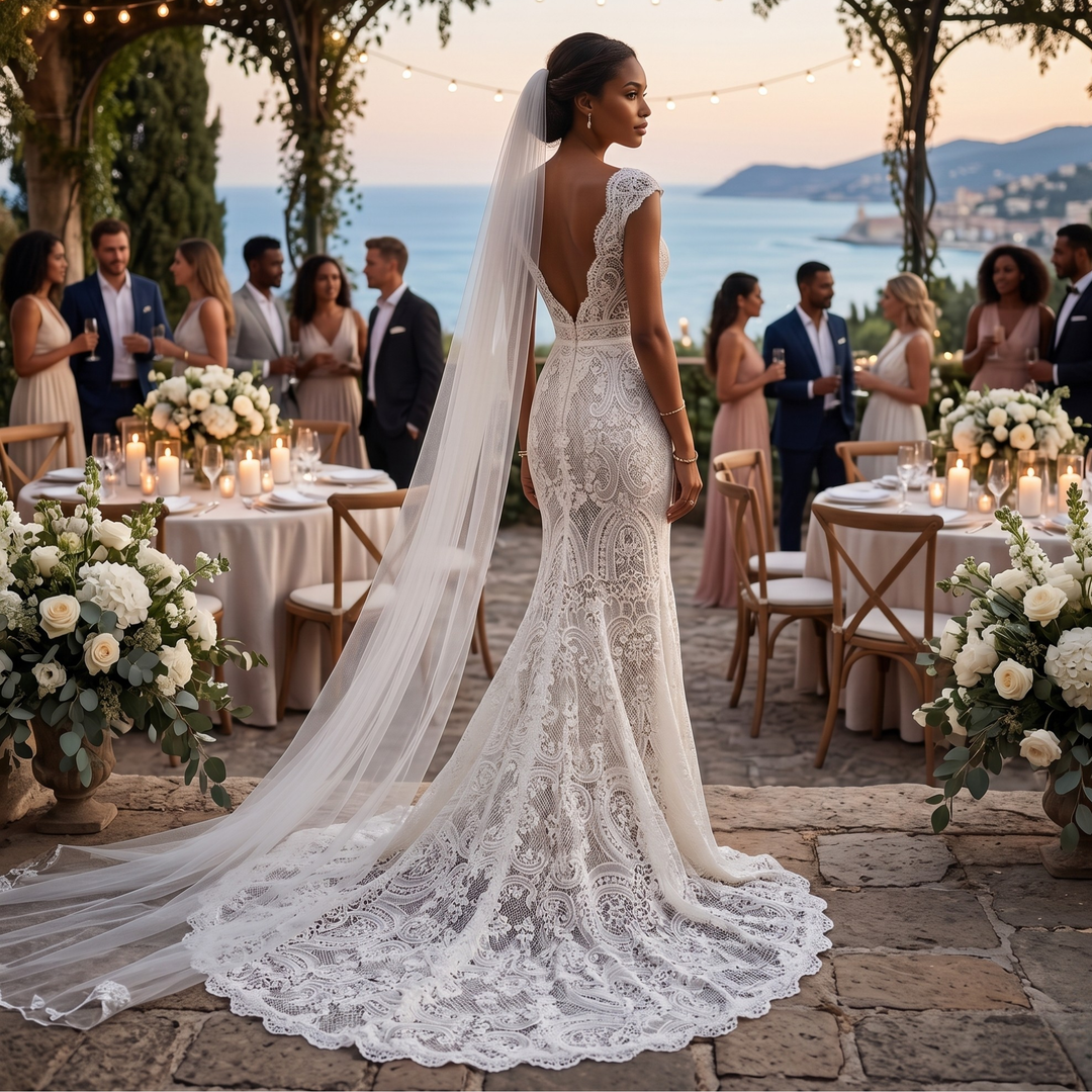 Pearl Union Tidewater Lace Mermaid Bridal Gown