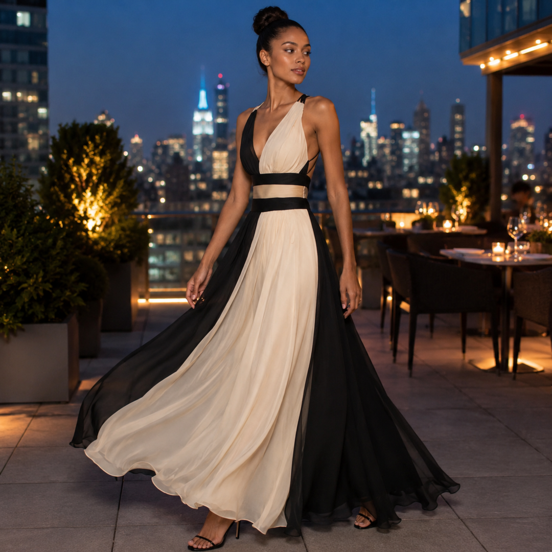 Midnight Champagne Reverie Maxi Dress
