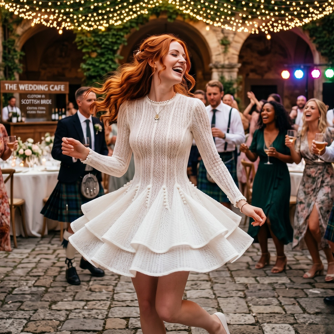 Pearl Union Chantilly Charm Tiered Bridal Mini Dress