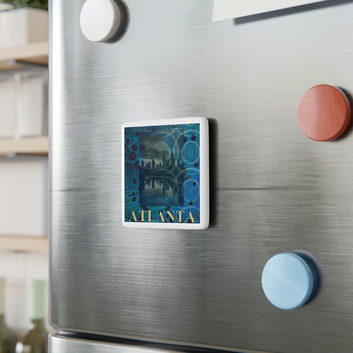 City Currents – Atlanta, Porcelain Magnet (Square)