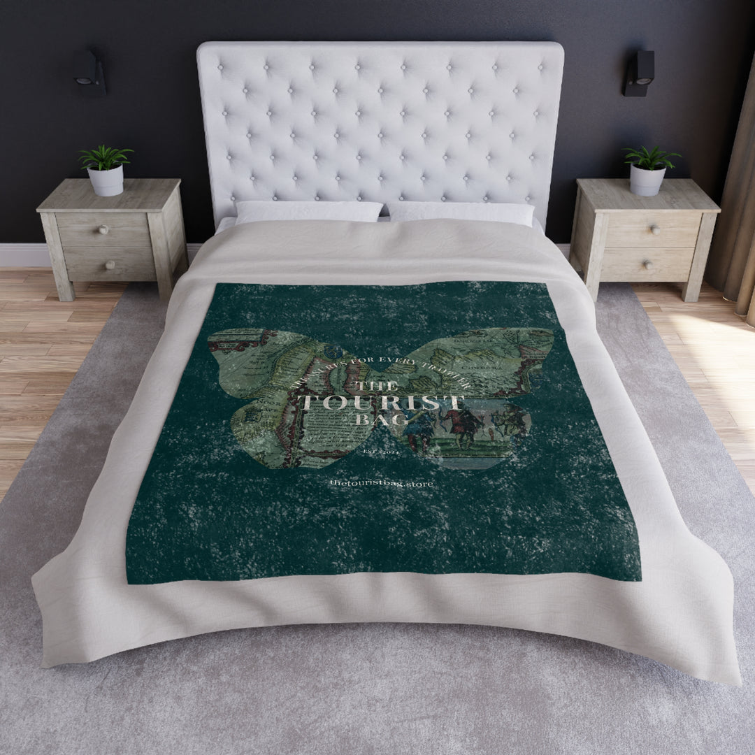 Mapped WanderWings Crushed Velvet Blanket product image from The Tourist Bag