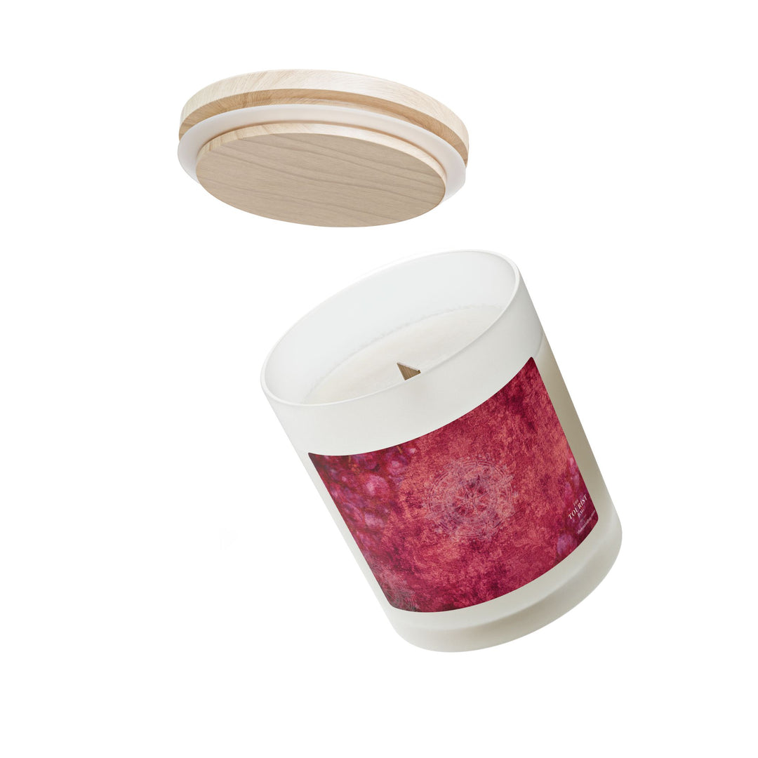 Rosé Glow – Frosted Glass Candle 11oz (Vanilla)