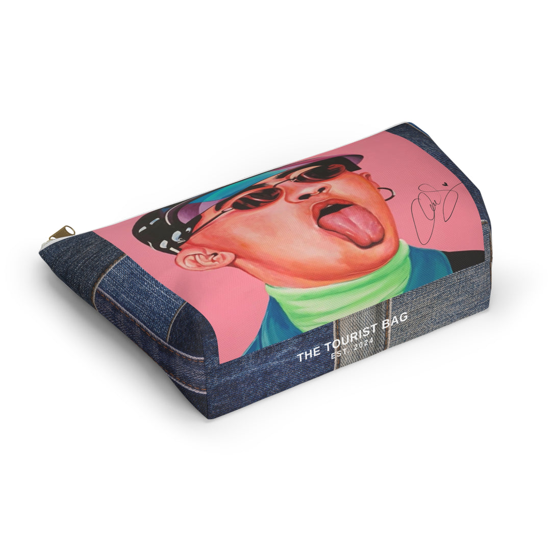Signature Portrait - Jean Patch Accessory Pouch w T-bottom (Inspired by Bad*Bunny)