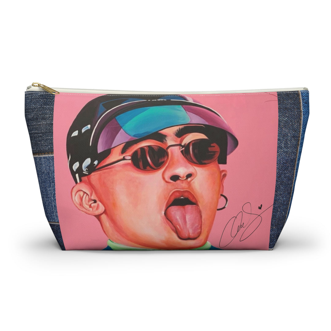 Signature Portrait - Jean Patch Accessory Pouch w T-bottom (Inspired by Bad*Bunny)