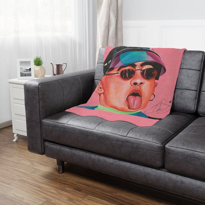 Signature Portrait - Minky Blanket (Inspired by Bad*Bunny)