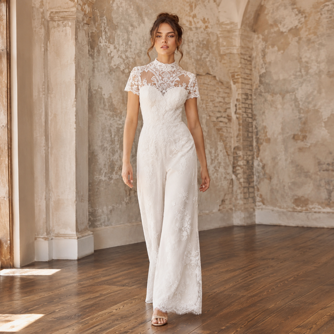 Whispering Meadow Lace Bridal Jumpsuit