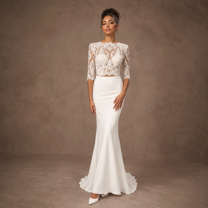 Pearl Union Verona Illusion Lace Mermaid Bridal Gown