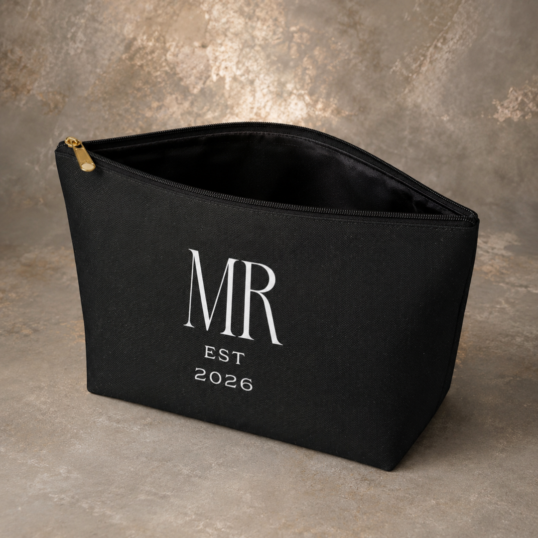 Midnight Union Groom Pouch  —  Mr Est 2026 Travel Bag