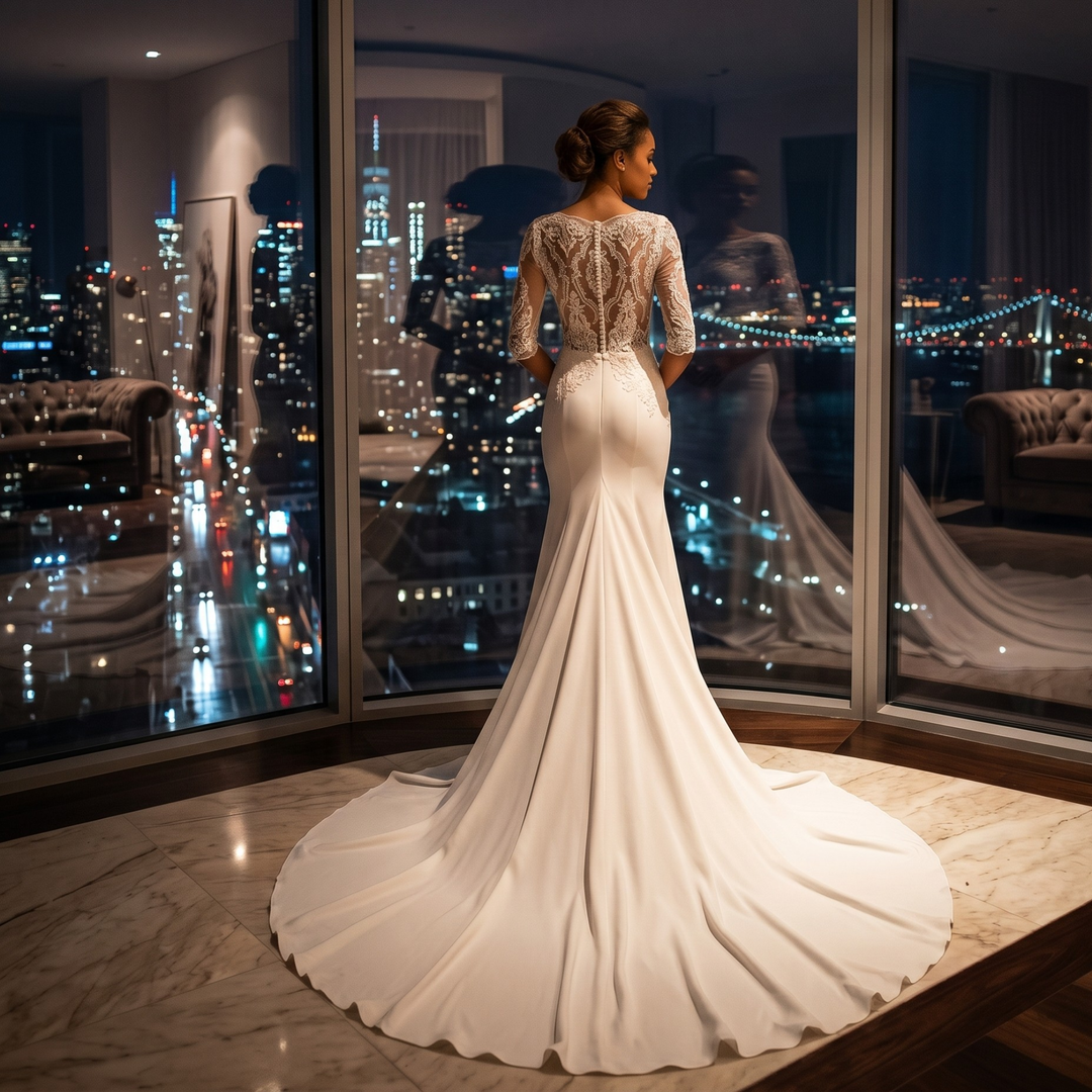 Pearl Union Verona Illusion Lace Mermaid Bridal Gown