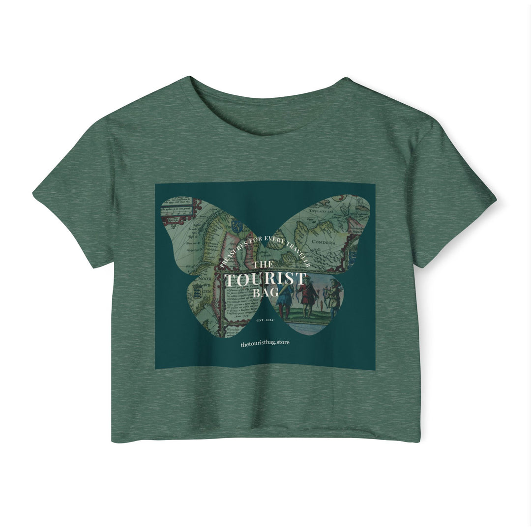 Mapped WanderWings Cropped Tee — City Adventures Edition product image from The Tourist Bag