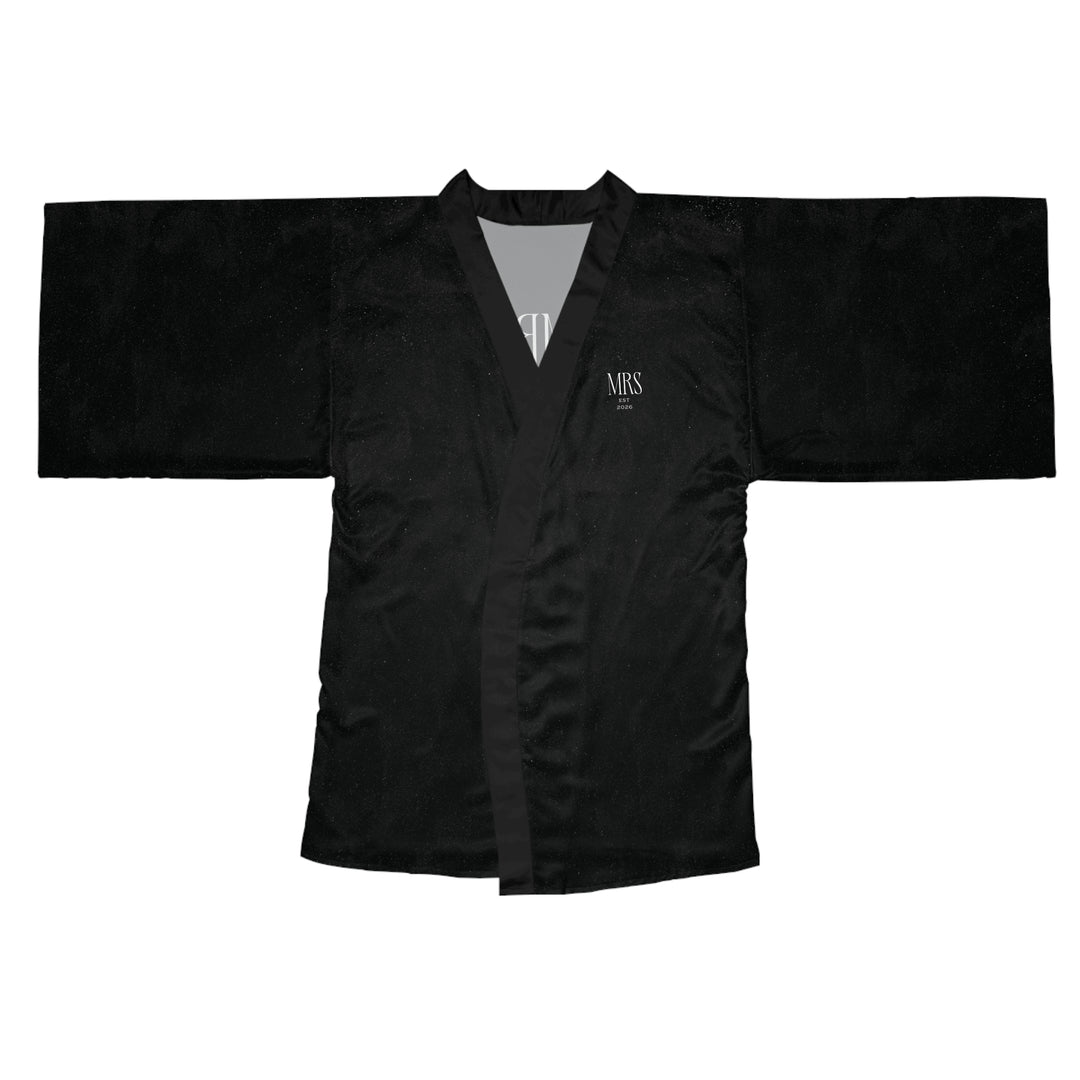 Midnight Union Bridal Kimono Robe  —  Mrs Est 2026 Black Tie Wedding Getting Ready Robe
