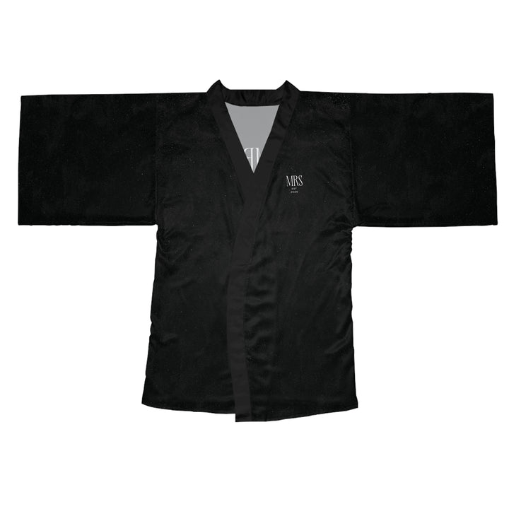 Midnight Union Bridal Kimono Robe  —  Mrs Est 2026 Black Tie Wedding Getting Ready Robe