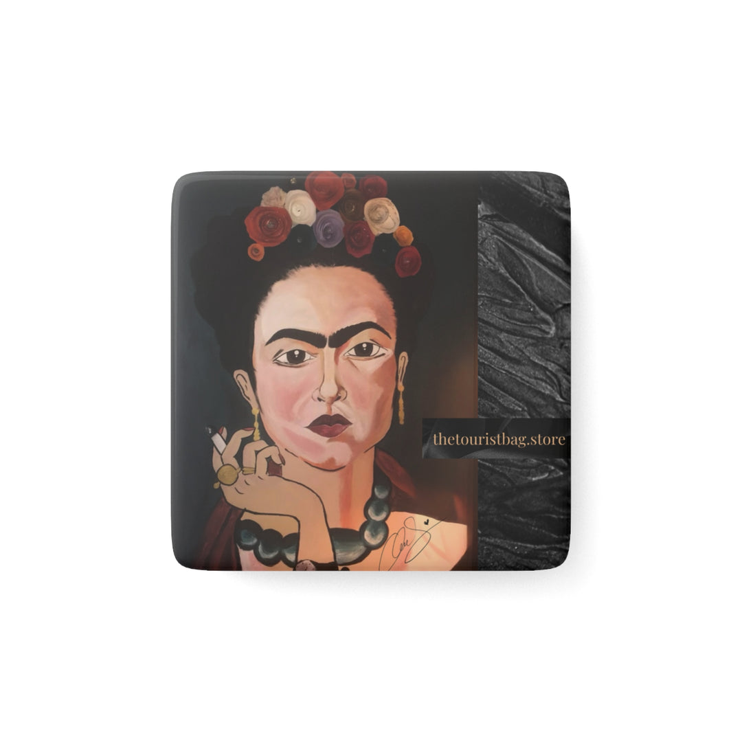 Frida by Aura – Ash & Bloom   Porcelain Magnet – 2” Square product image from The Tourist Bag