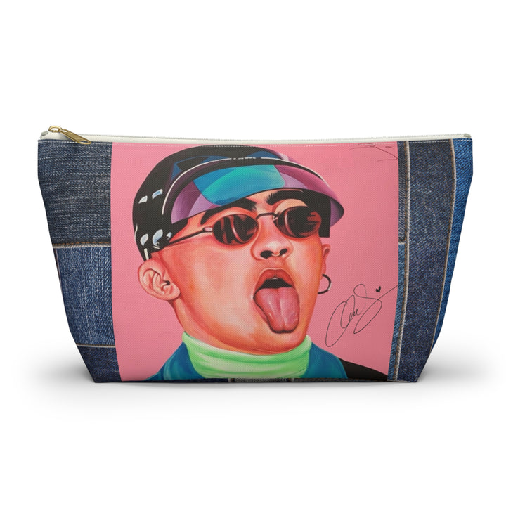 Signature Portrait Jean Patch Accessory Pouch w T-bottom (Inspired by BadBunny) product image from The Tourist Bag