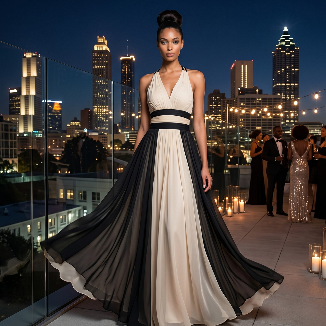 Midnight Champagne Reverie Maxi Dress