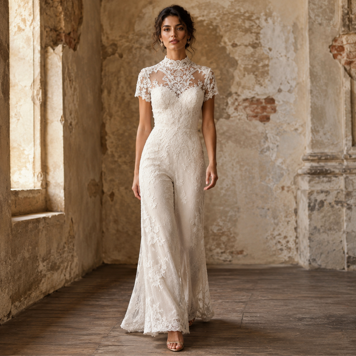 Whispering Meadow Lace Bridal Jumpsuit