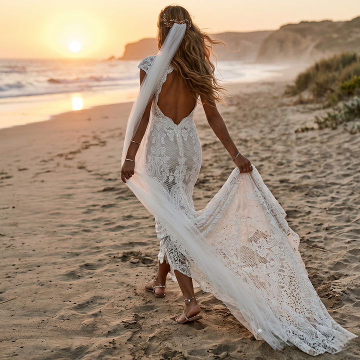 Pearl Union Tidewater Lace Mermaid Bridal Gown