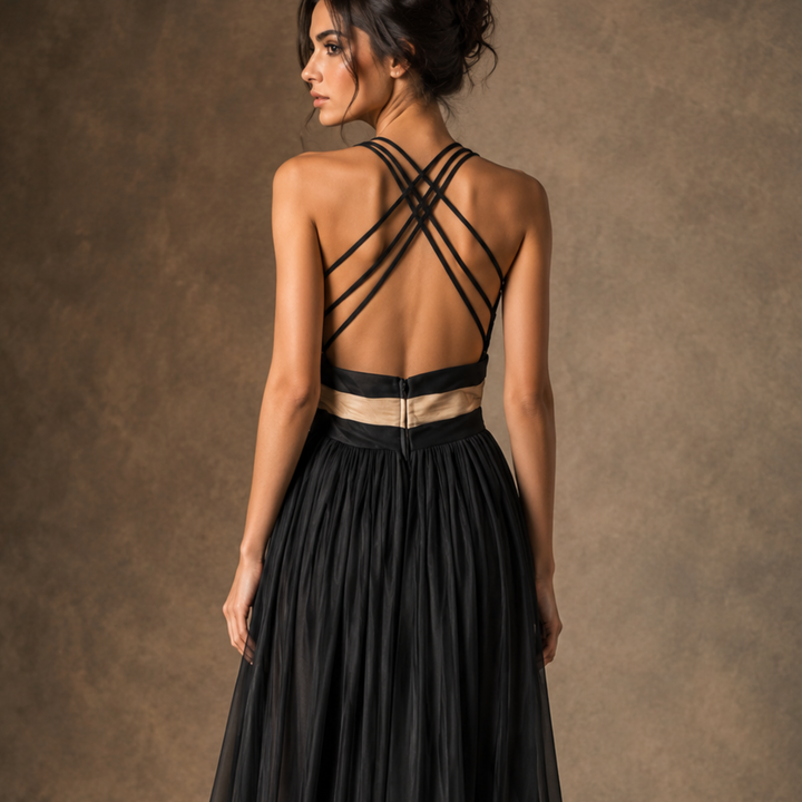 Midnight Champagne Reverie Maxi Dress
