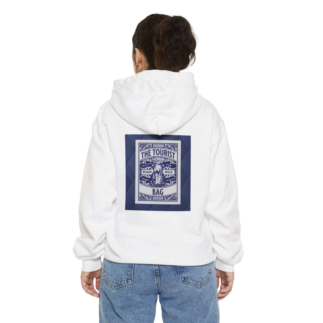 The Roamer’s Companion, Unisex Garment-Dyed Hoodie (White)