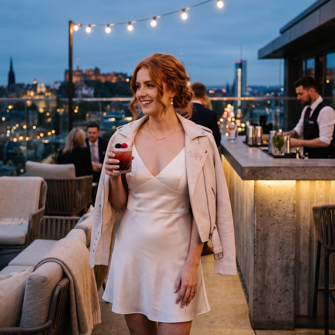 Pearl Union Bridal Satin Slip Mini Dress  —  Minimalist Honeymoon & After Party Dress
