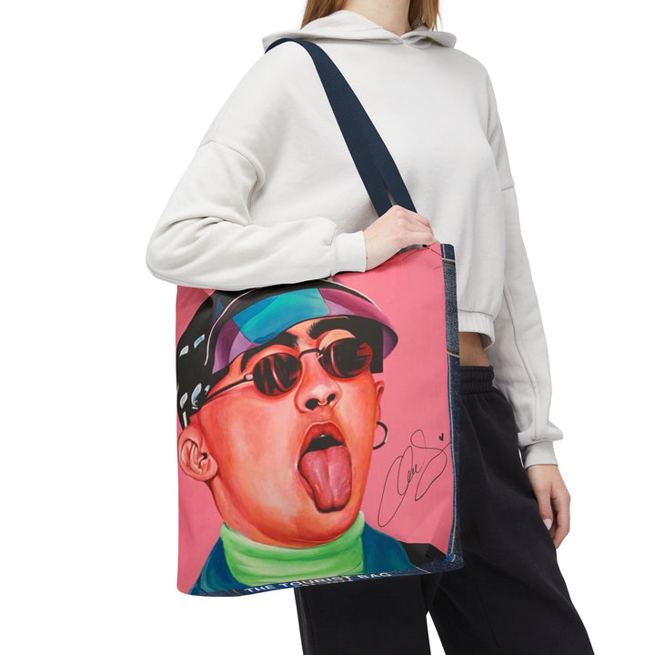 Signature Portrait - Jean Patch Tote Bag (Inspired by Bad*Bunny)