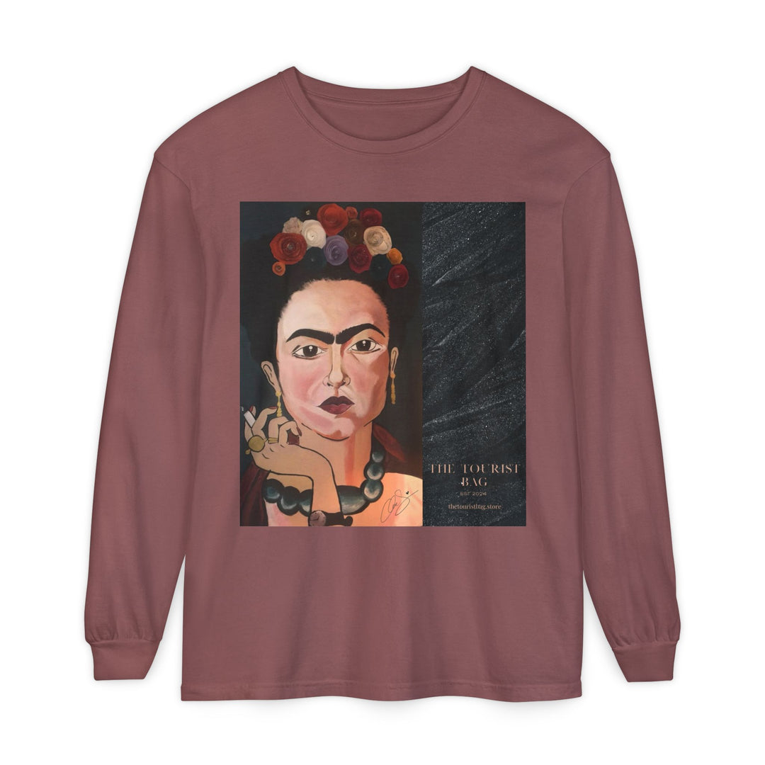 Frida by Aura – Ash & Bloom  Unisex Garment-Dyed Long Sleeve Tee