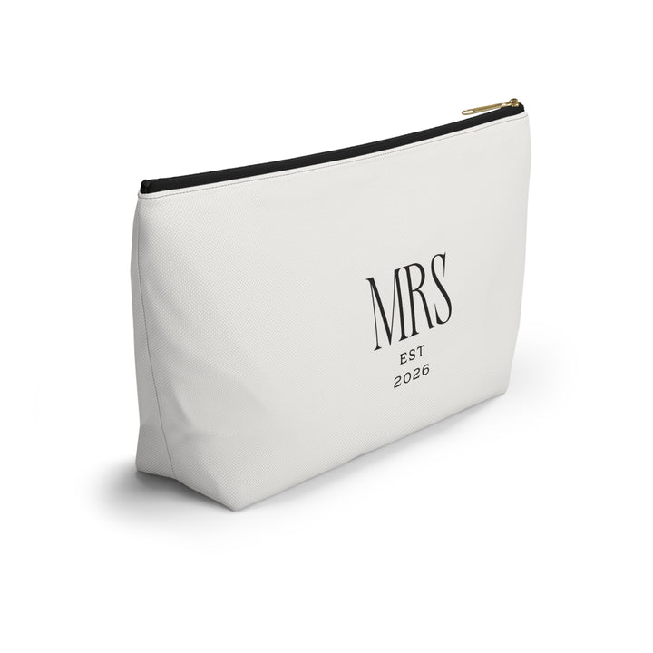 Pearl Union Bridal Cosmetic Pouch  —  Mrs Est. 2026 Travel Makeup & Accessory Bag