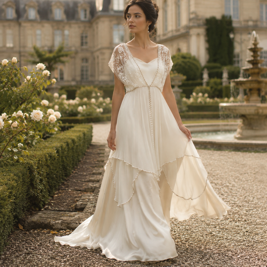Willow Reverie Ivory Satin Garden Bridal Gown