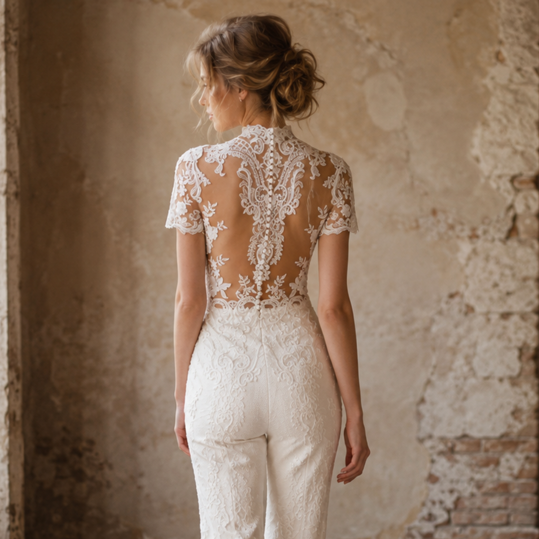 Whispering Meadow Lace Bridal Jumpsuit
