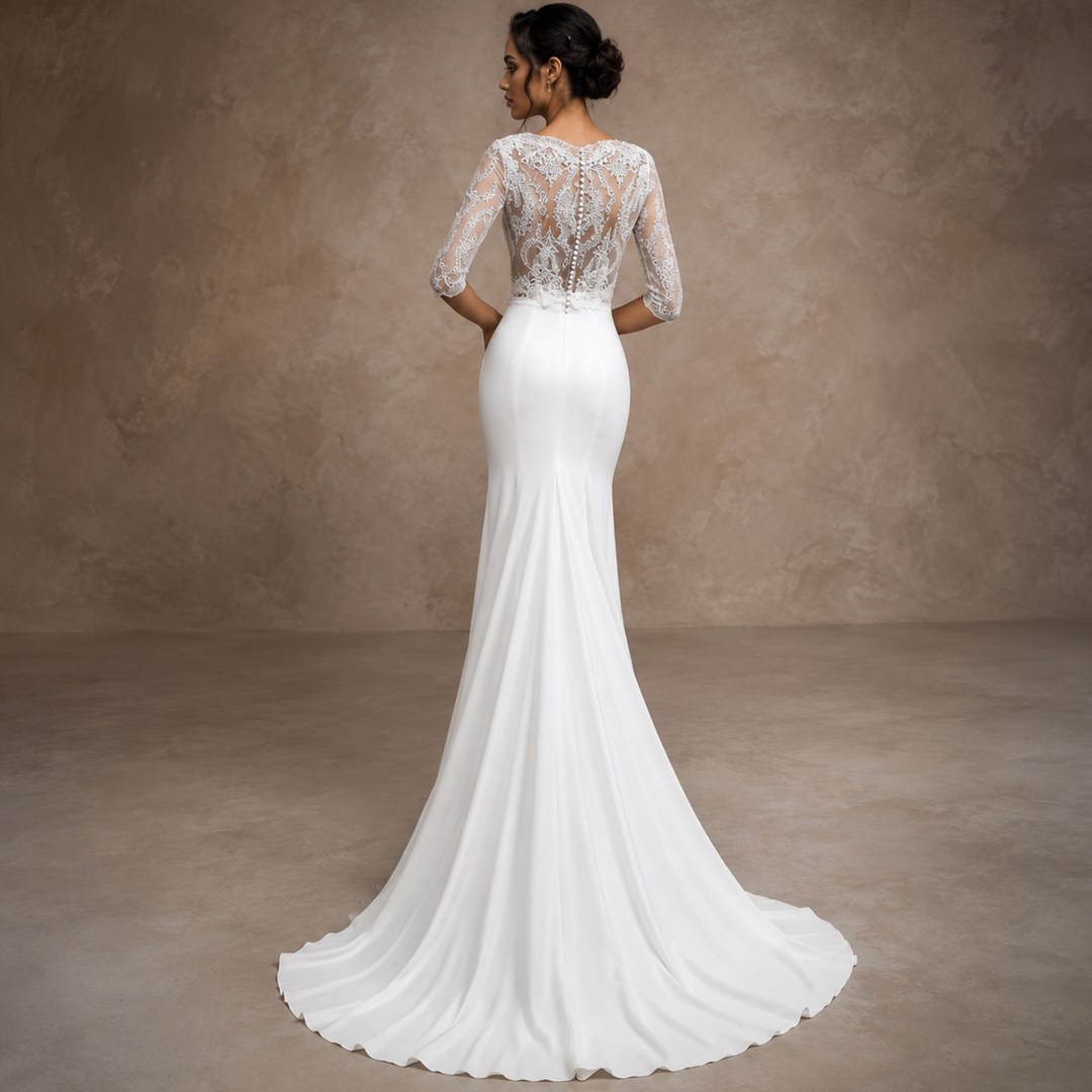 Pearl Union Verona Illusion Lace Mermaid Bridal Gown
