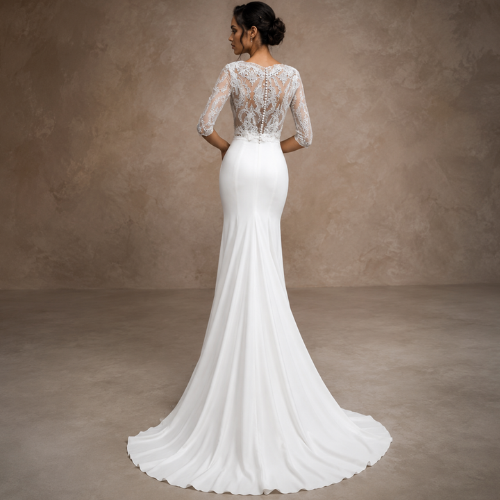 Pearl Union Verona Illusion Lace Mermaid Bridal Gown