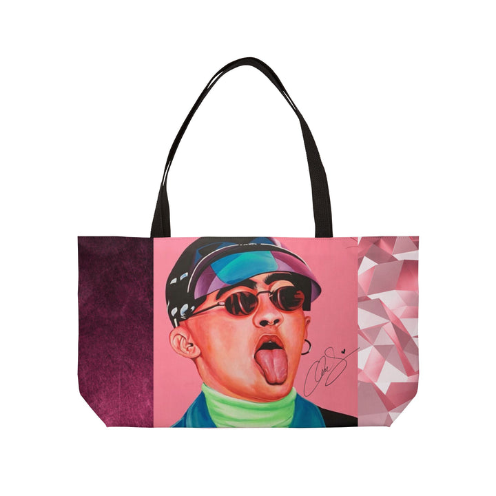 Signature Portrait -  Suede Diamond Weekender Bag (Inspired by BadBunny) product image from The Tourist Bag