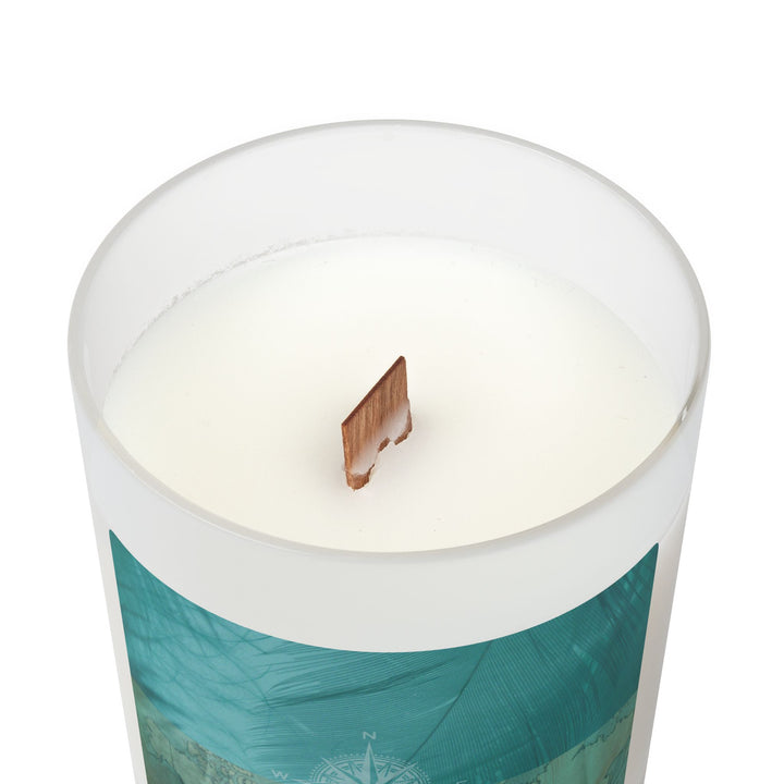 Seafoam Compass – Frosted Glass Candle 11oz