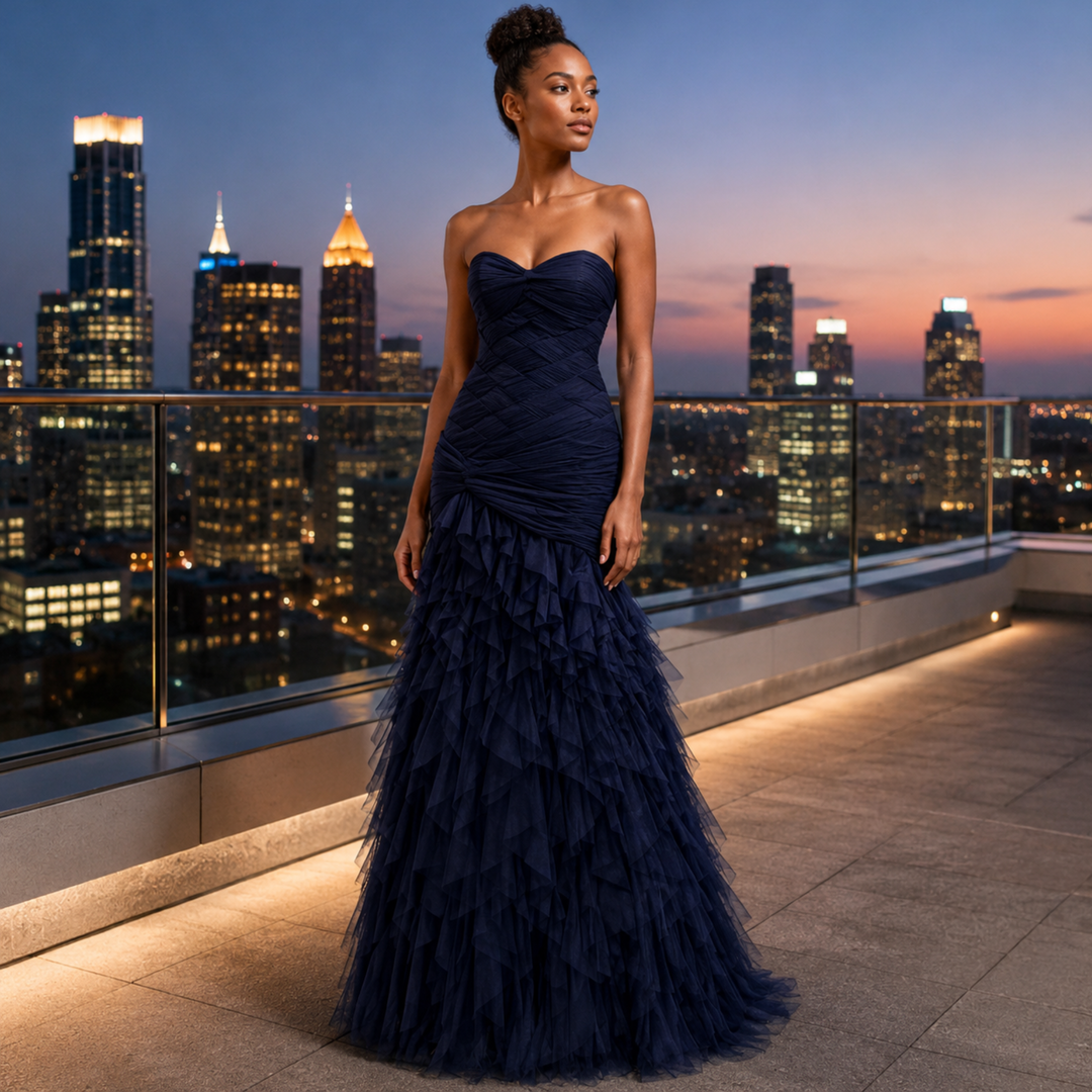 Gilded Garden Midnight Mermaid Gown