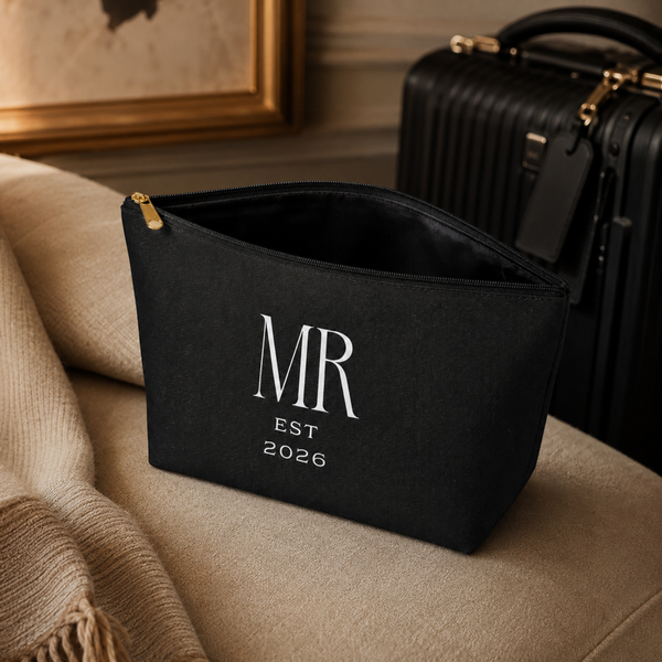 Midnight Union Groom Pouch  —  Mr Est 2026 Travel Bag