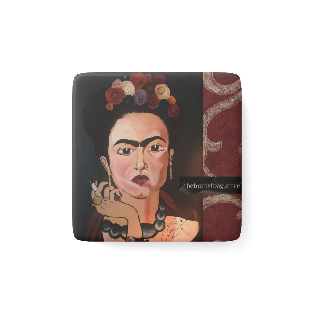 Frida by Aura – Vintage Ember  Porcelain Magnet – 2” Square product image from The Tourist Bag