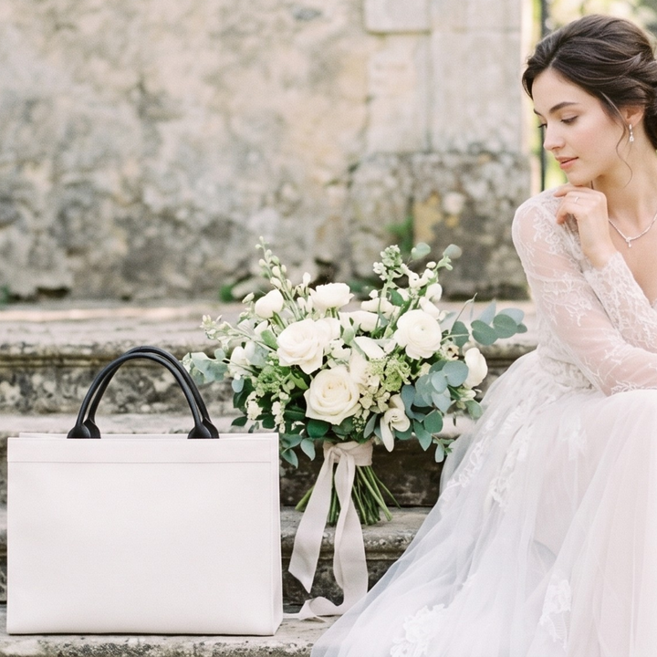 Pearl Union Bridal Carryall Bag  —   Luxury Weekender & Honeymoon Travel Bag