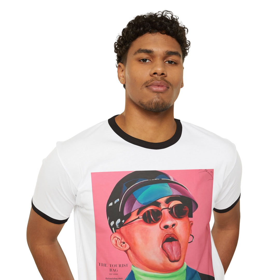 Signature Portrait Unisex Cotton Ringer T-Shirt (Inspired by BadBunny) product image from The Tourist Bag