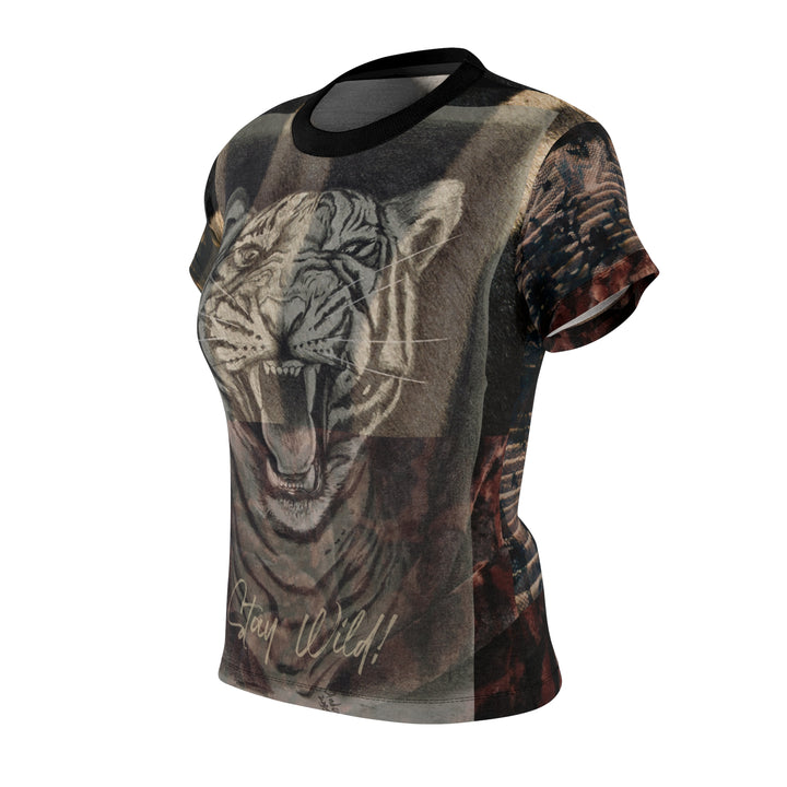 Velvet Wild Tiger Women’s Cut & Sew Tee – Stay Wild Art