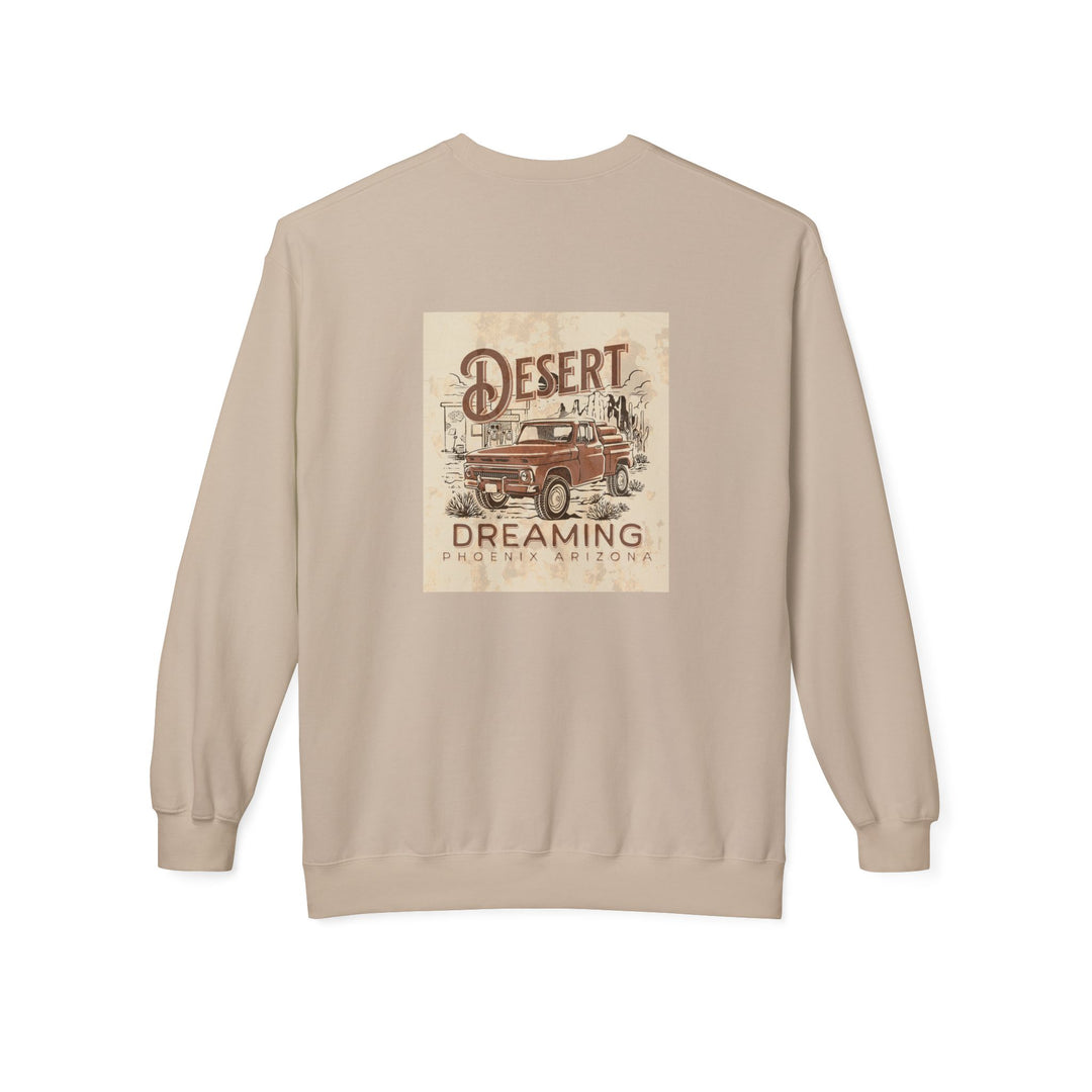 Desert Dreaming – Phoenix Edition — Unisex Midweight Softstyle Fleece Crewneck Sweatshirt (Sand)