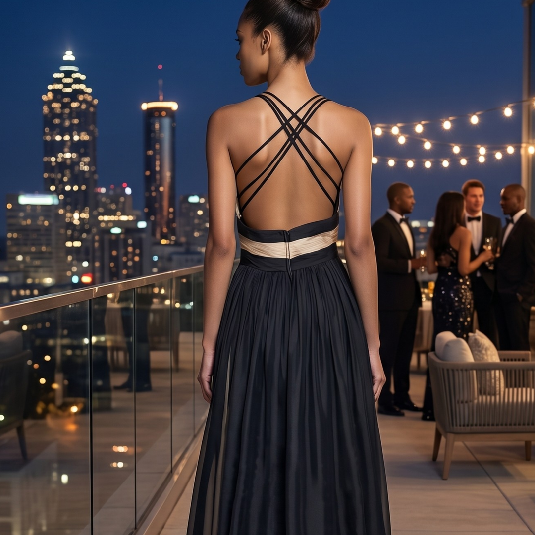 Midnight Champagne Reverie Maxi Dress