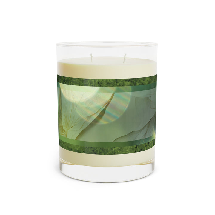 Emerald Embrace,The White Tea & Fig Scented Candle (Full Glass, 11oz)